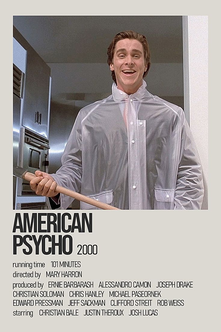American Psycho Movie Poster | Christian Bale Thriller Wall Art